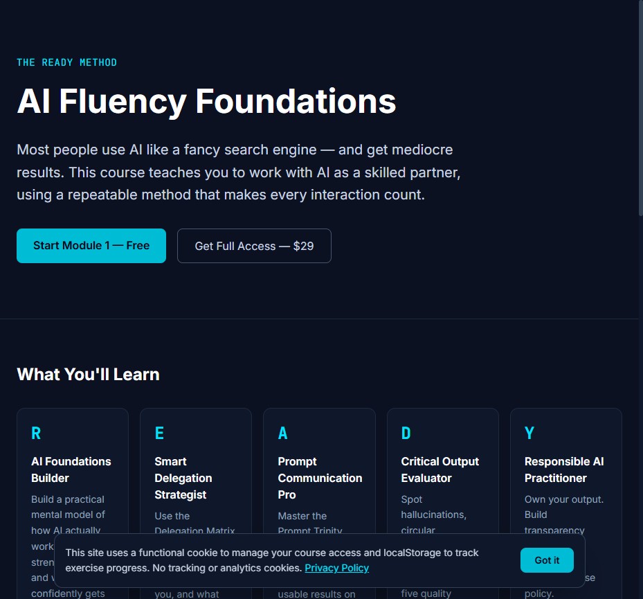 AI Fluency Foundations screenshot